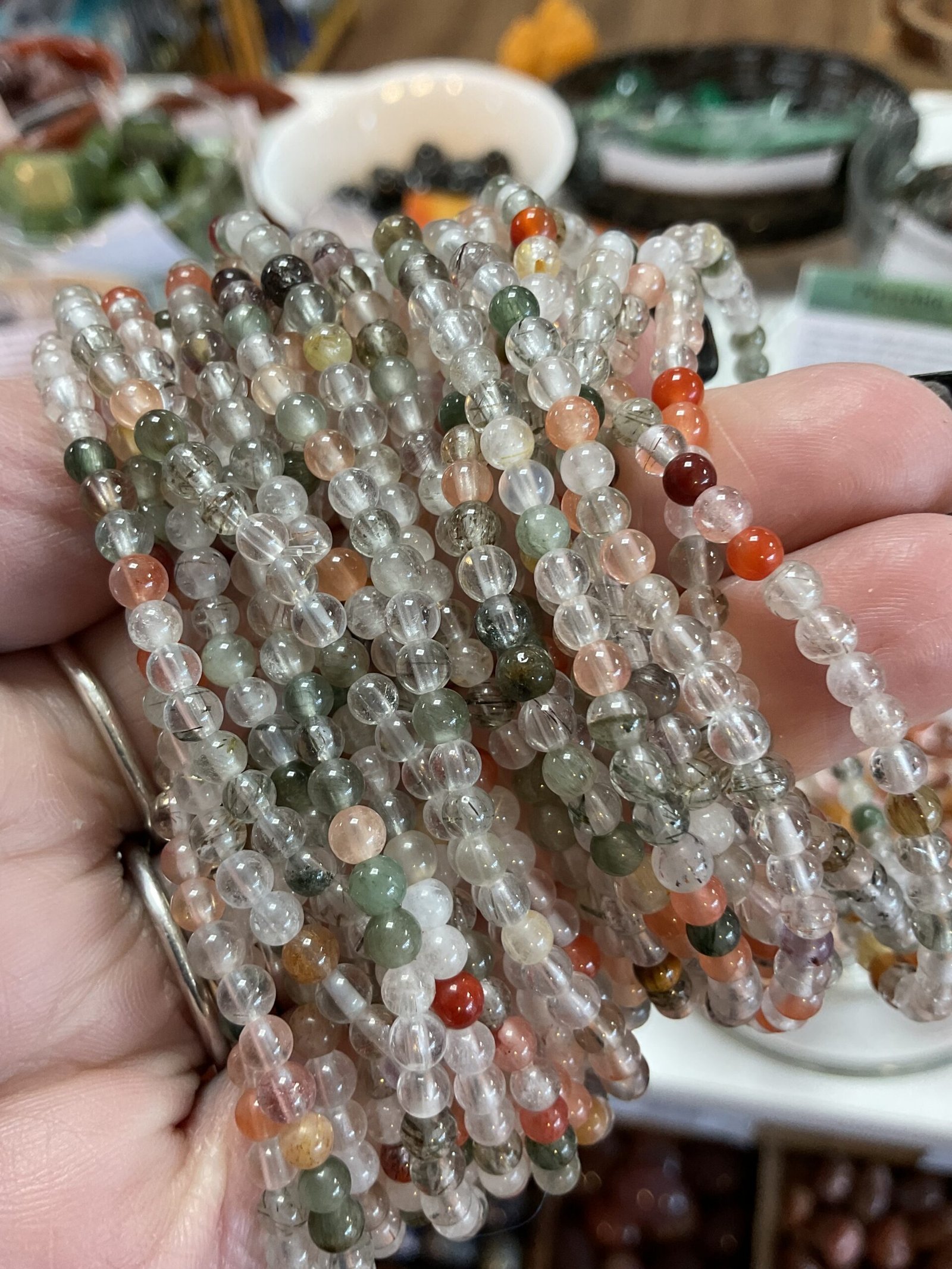 4mm ‘Rabbit Hair’ Rutile Quartz Bead Bracelet - Image 2