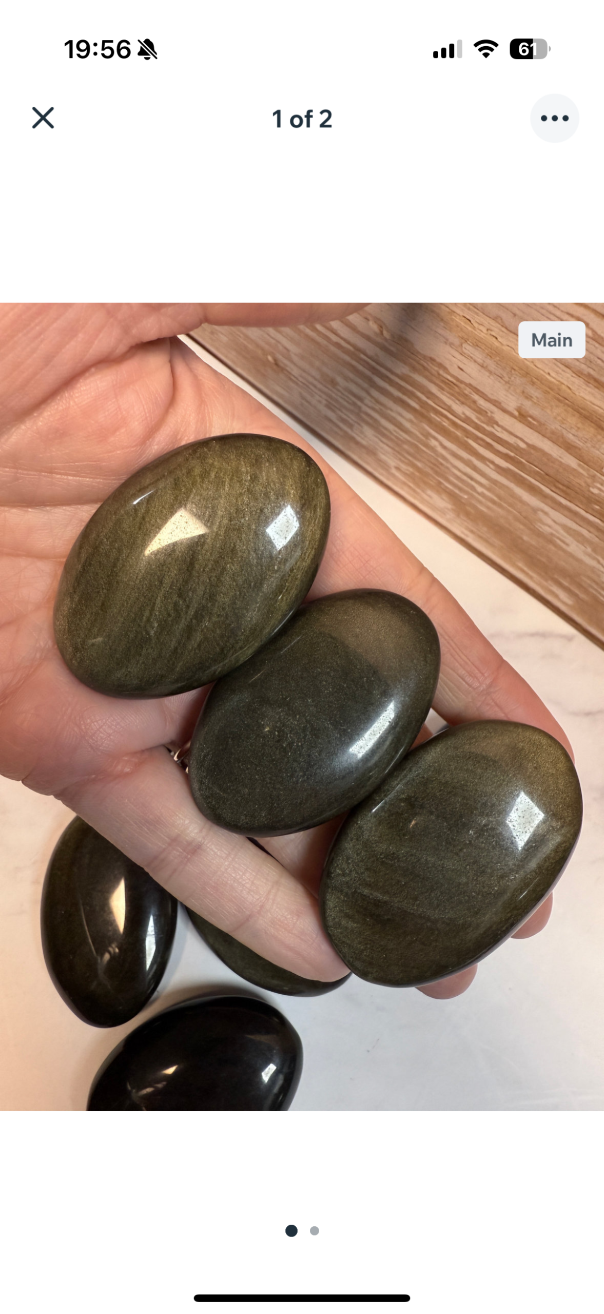 Golden Obsidian Palm Stone