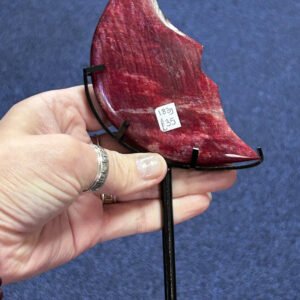 Moonstone (dyed Red) Moon on Stand