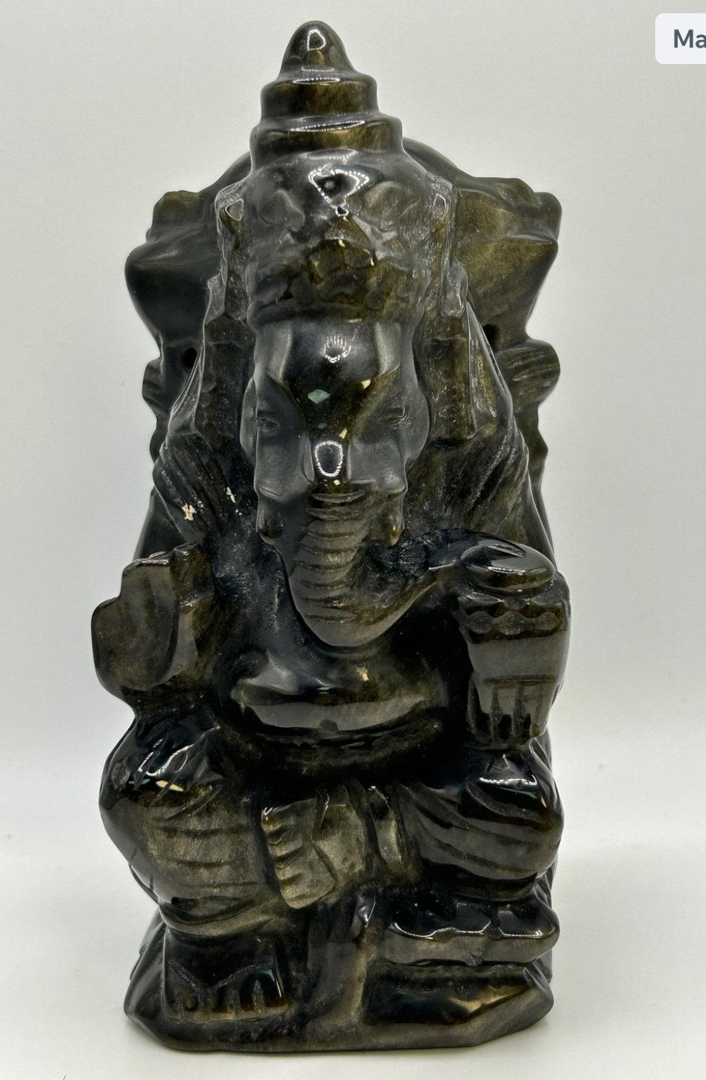 Golden Obsidian Ganesh Carving - Image 2