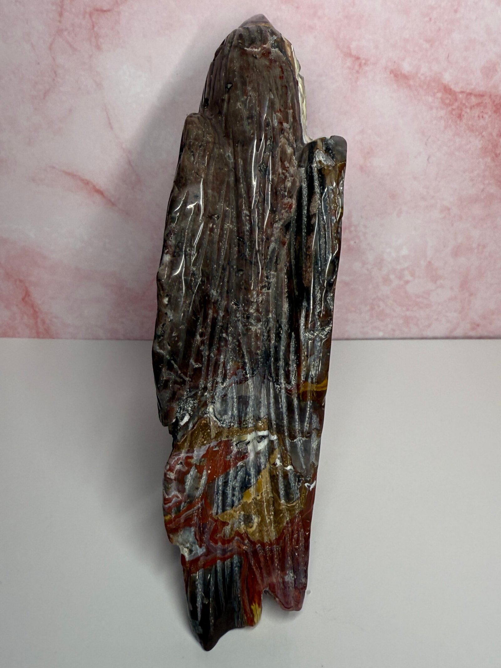 Crazy Lace Agate Bird Carving - Image 5