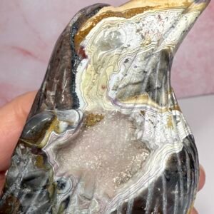Crazy Lace Agate Bird Carving