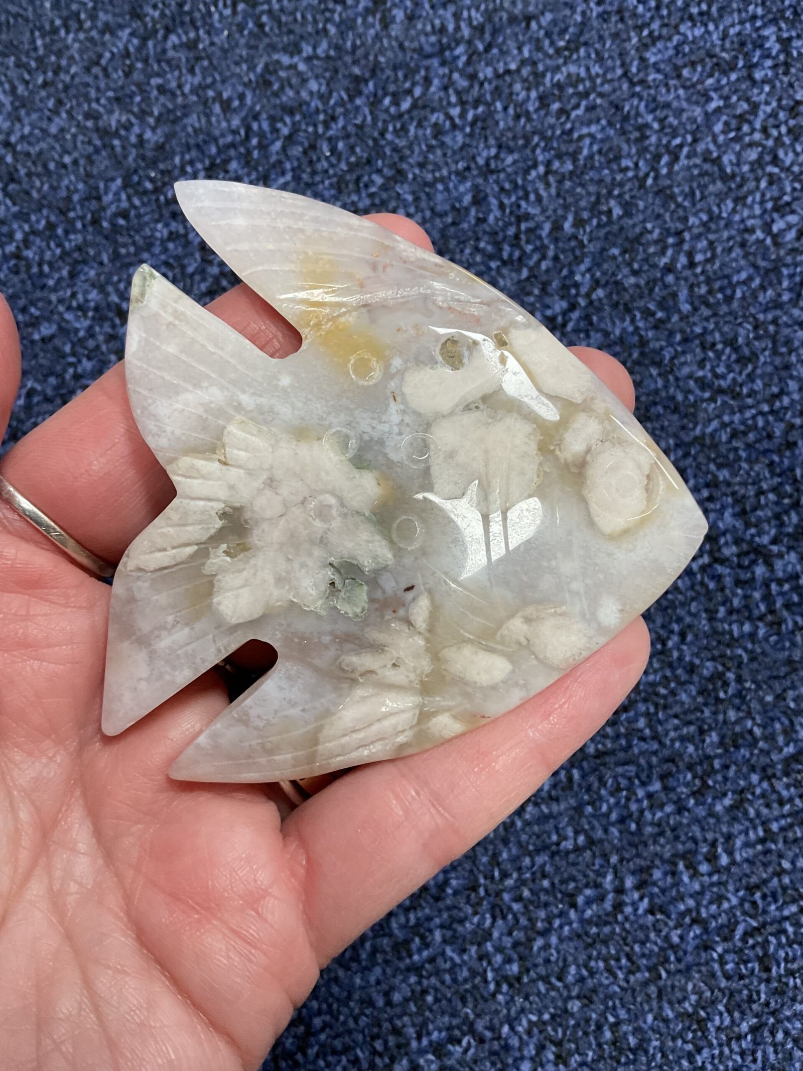 Flower Agate Fish Carving