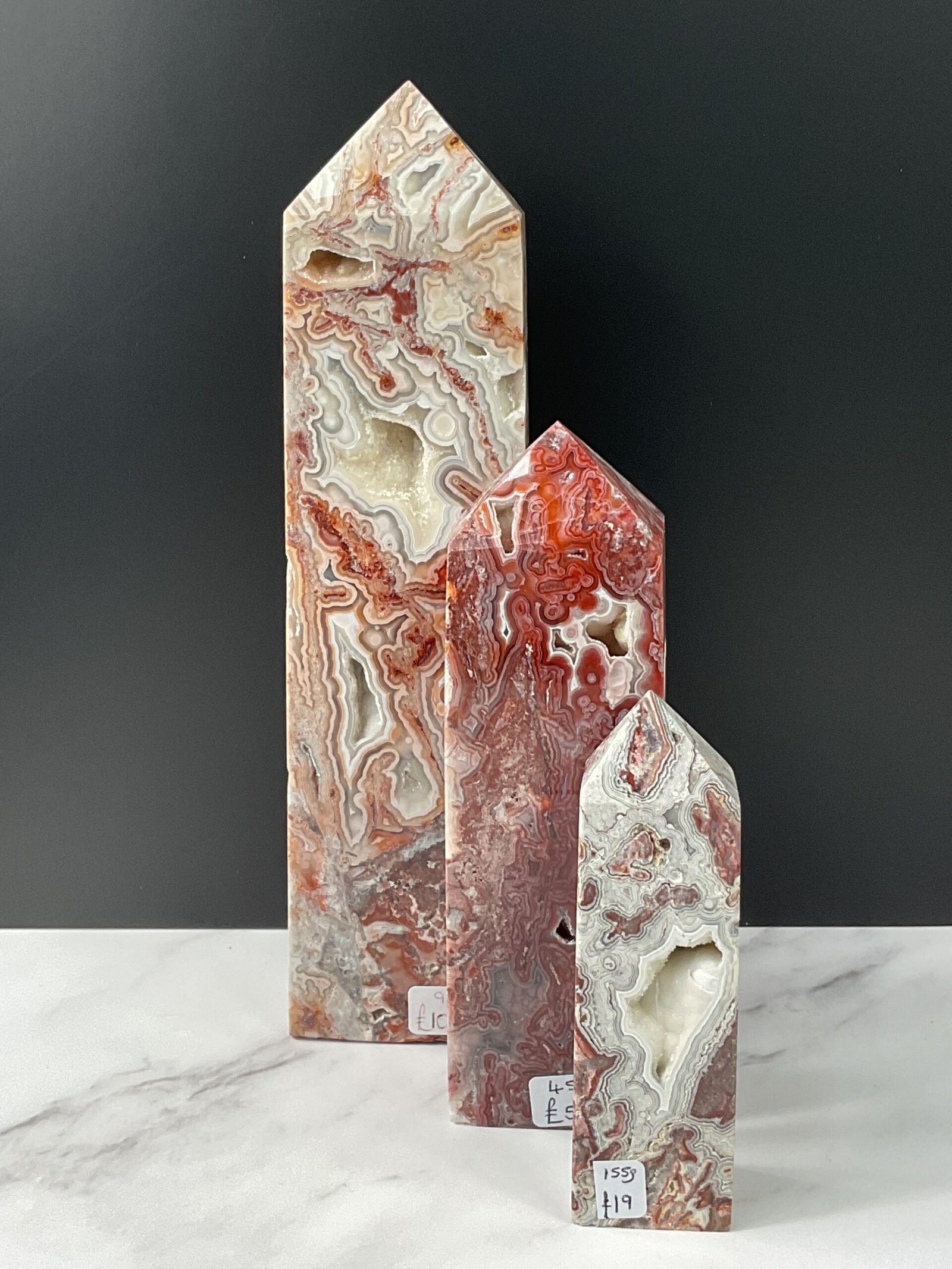 Crazy Lace Agate Tower- various sizes