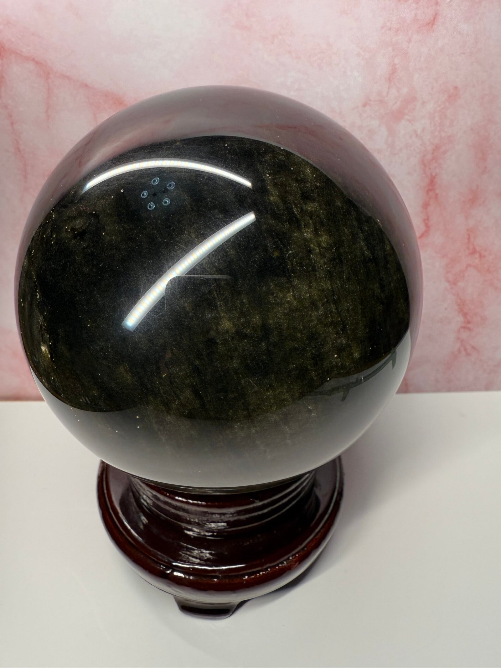 Large Golden Obsidian Sphere - Image 6