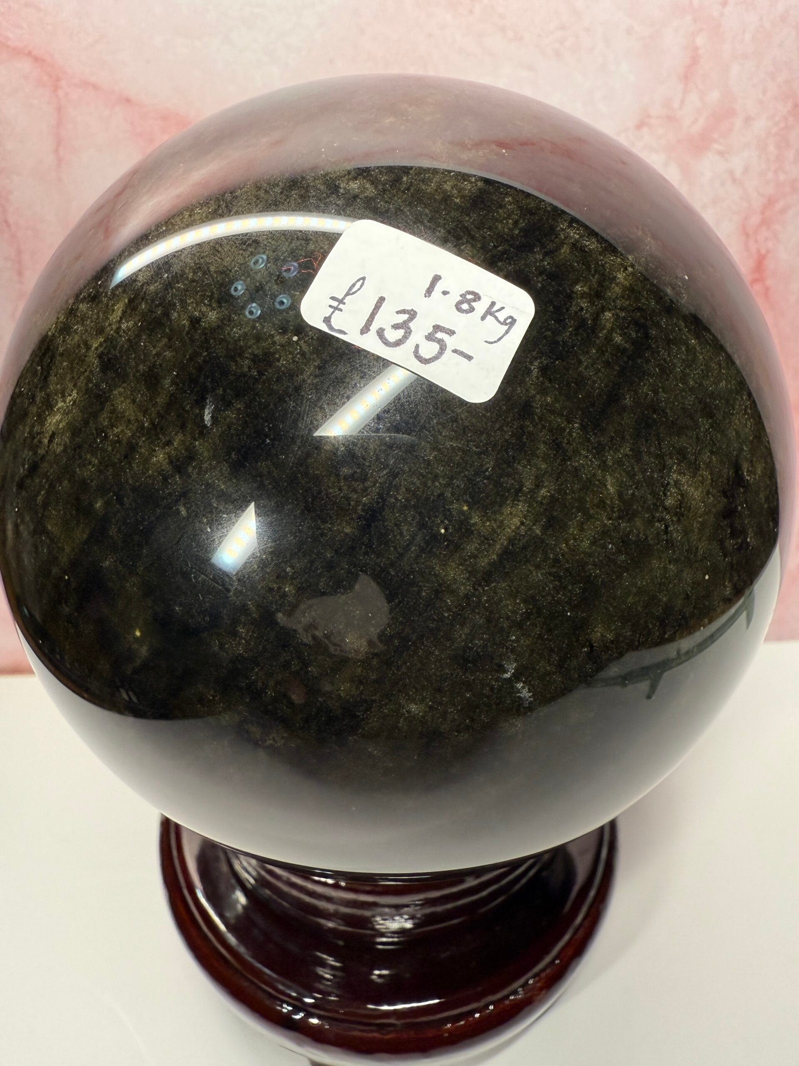 Large Golden Obsidian Sphere - Image 7