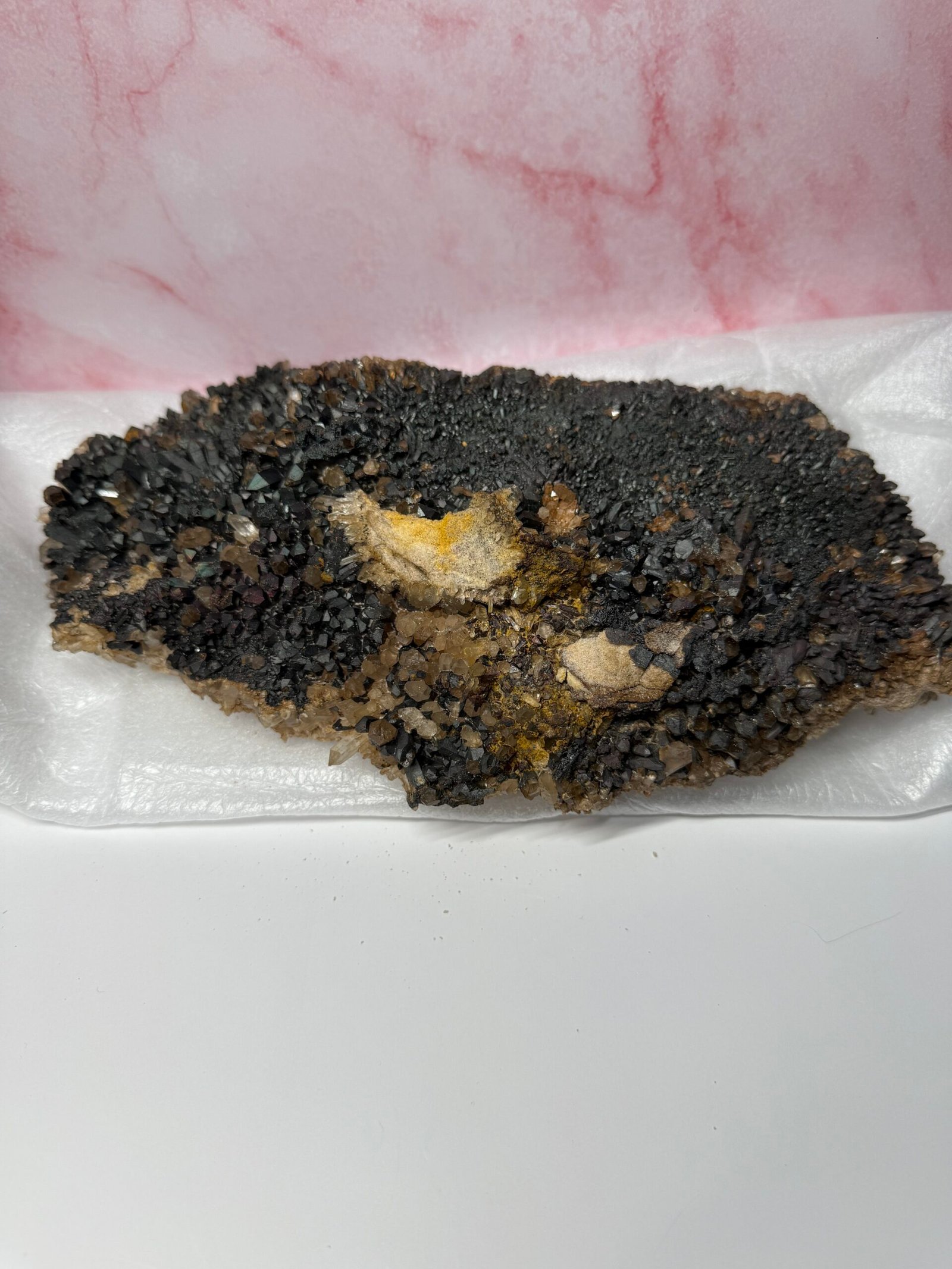 Large Natural Blacknite Quartz Goethite Coated Cluster - Image 4