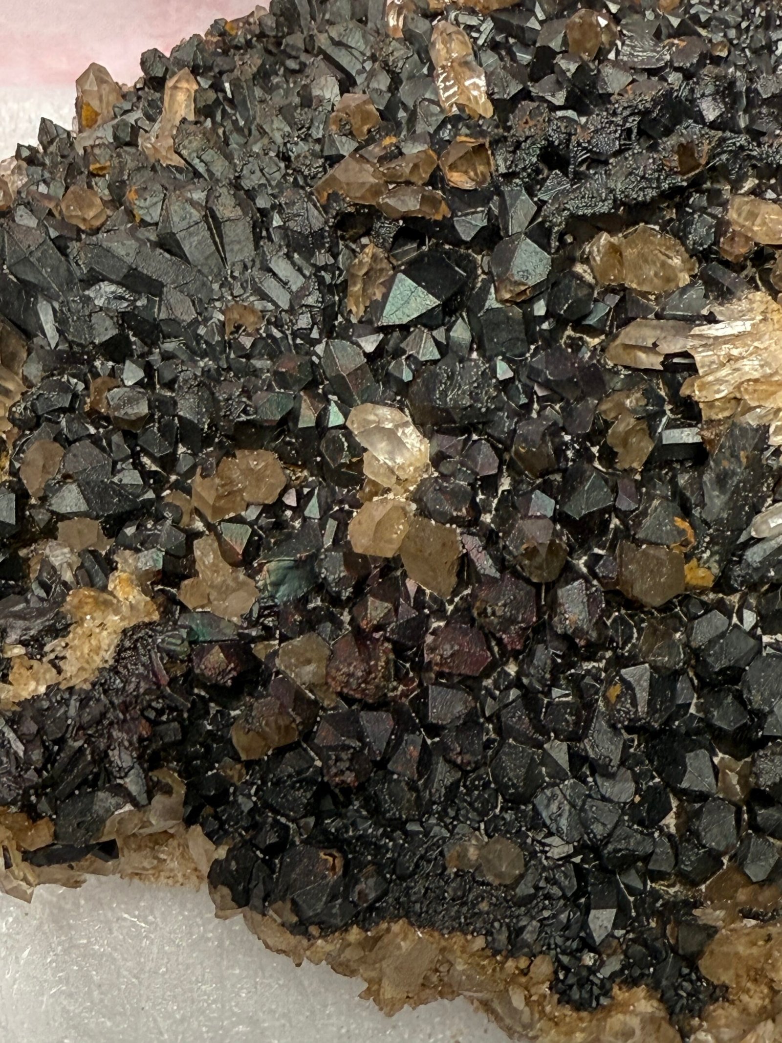 Large Natural Blacknite Quartz Goethite Coated Cluster - Image 3