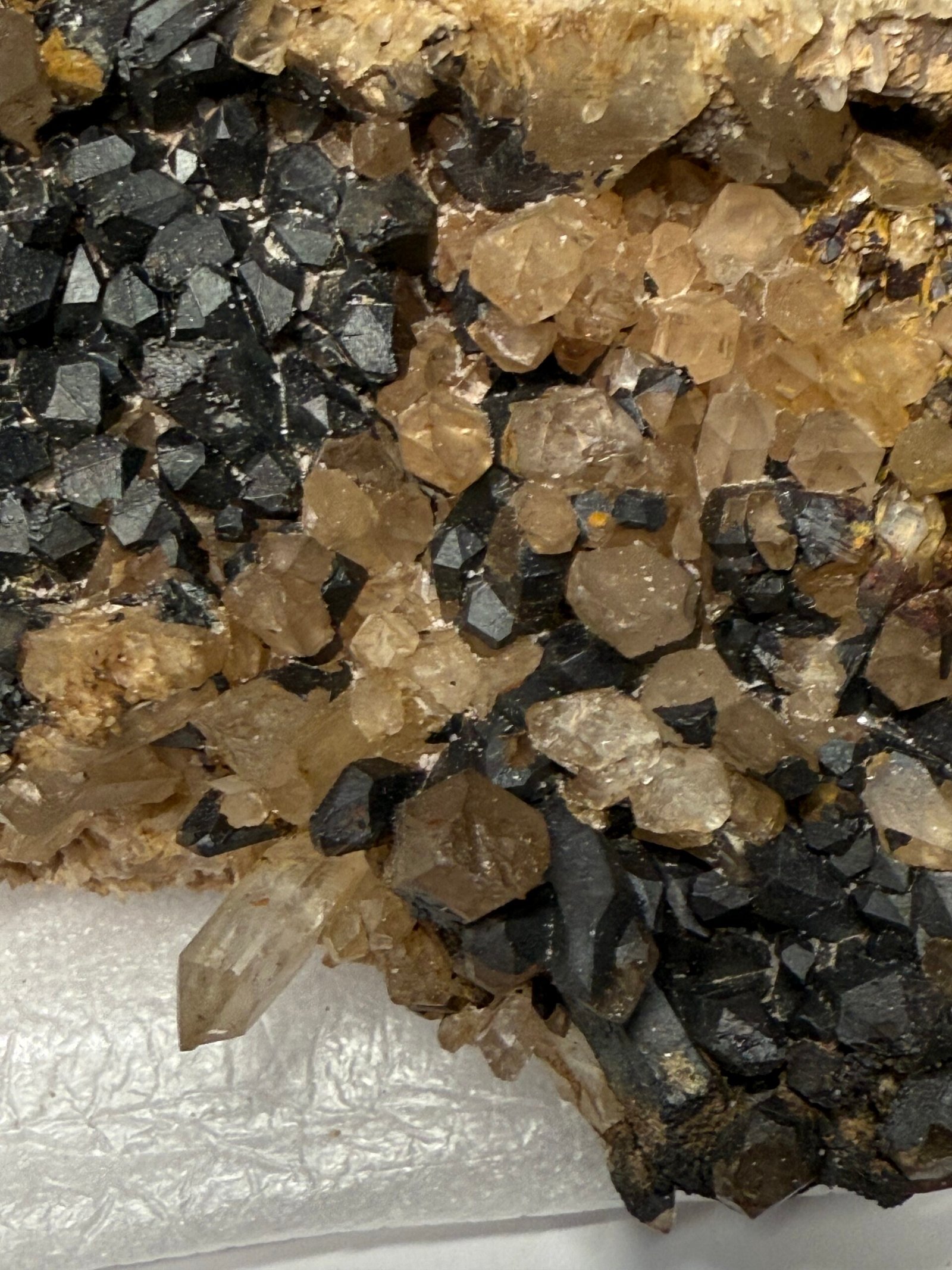Large Natural Blacknite Quartz Goethite Coated Cluster - Image 2