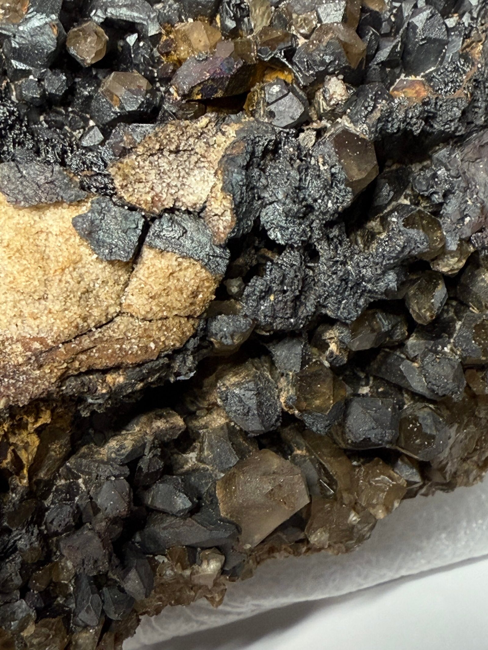 Large Natural Blacknite Quartz Goethite Coated Cluster - Image 7