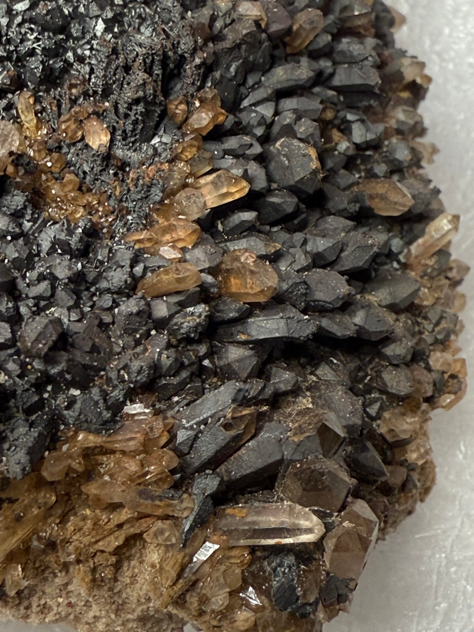 Large Natural Blacknite Quartz Goethite Coated Cluster - Image 10