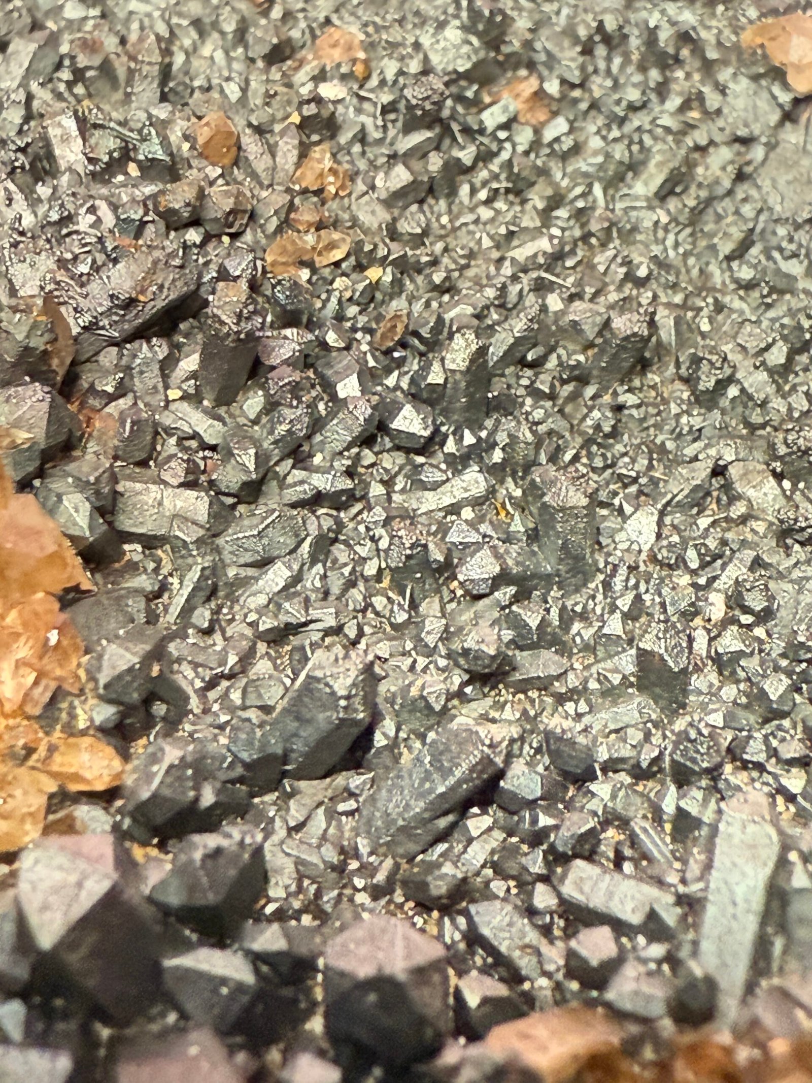 Large Natural Blacknite Quartz Goethite Coated Cluster - Image 9