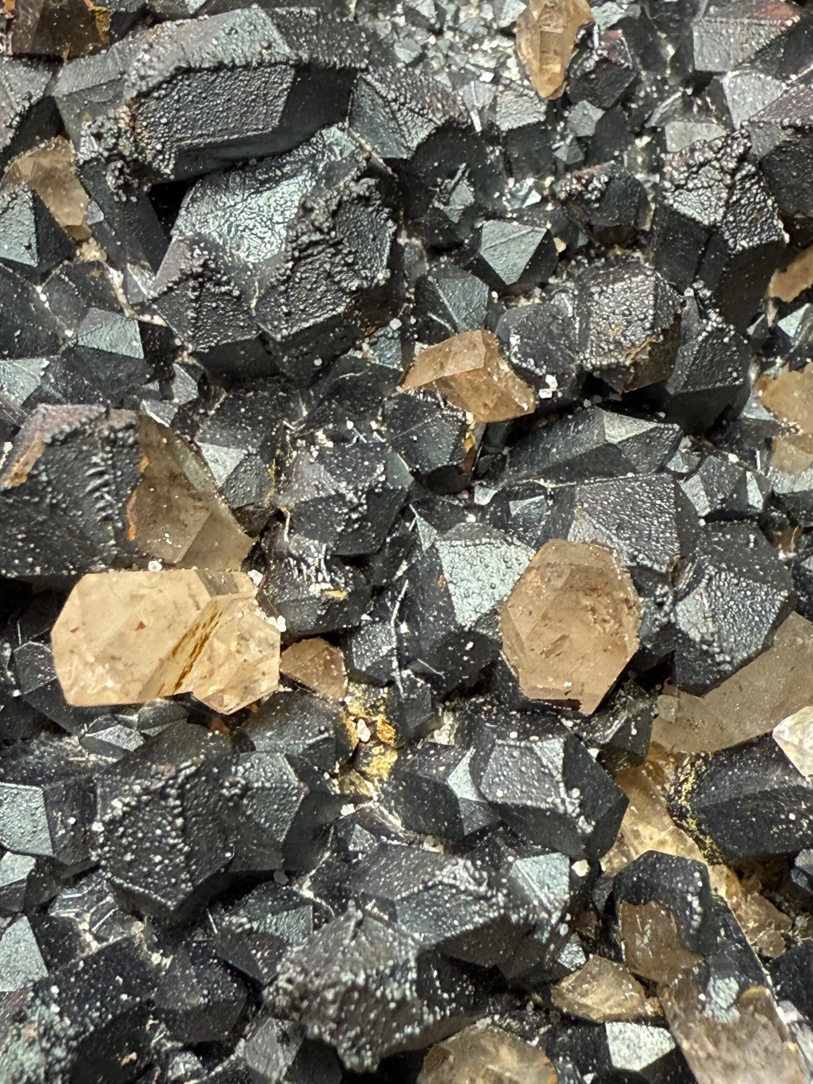 Large Natural Blacknite Quartz Goethite Coated Cluster - Image 13