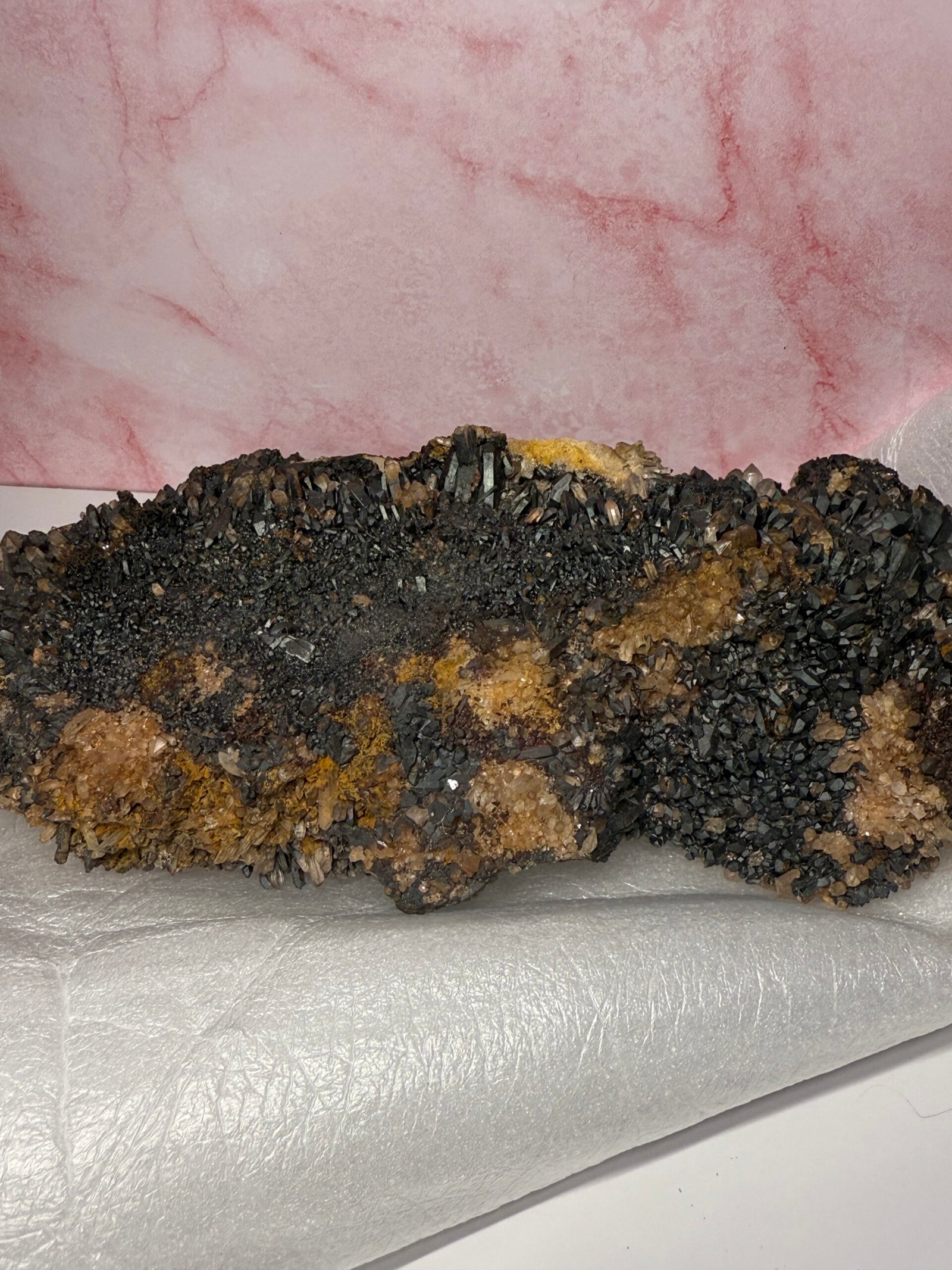 Large Natural Blacknite Quartz Goethite Coated Cluster - Image 15