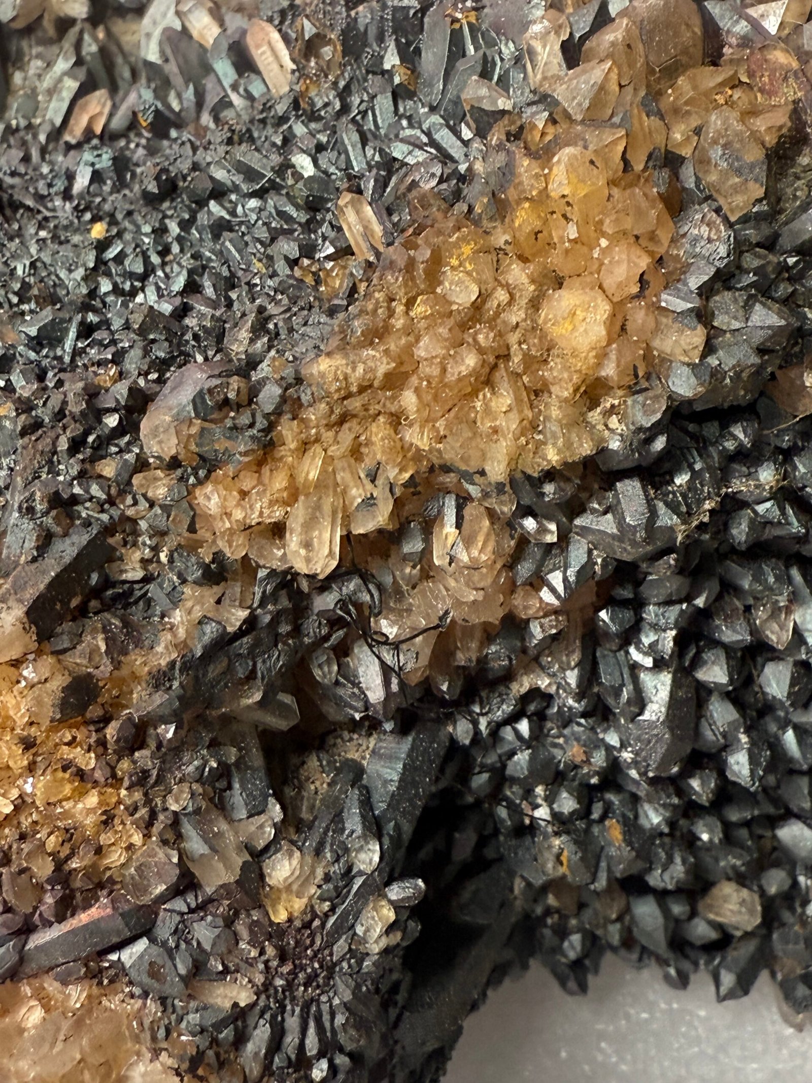 Large Natural Blacknite Quartz Goethite Coated Cluster - Image 18