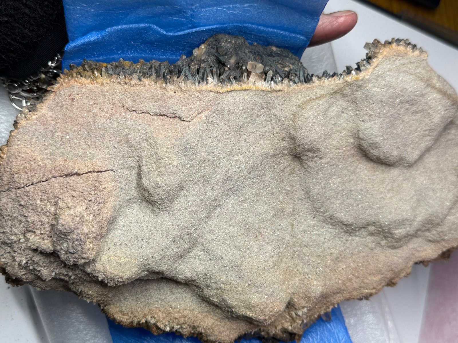 Large Natural Blacknite Quartz Goethite Coated Cluster - Image 17