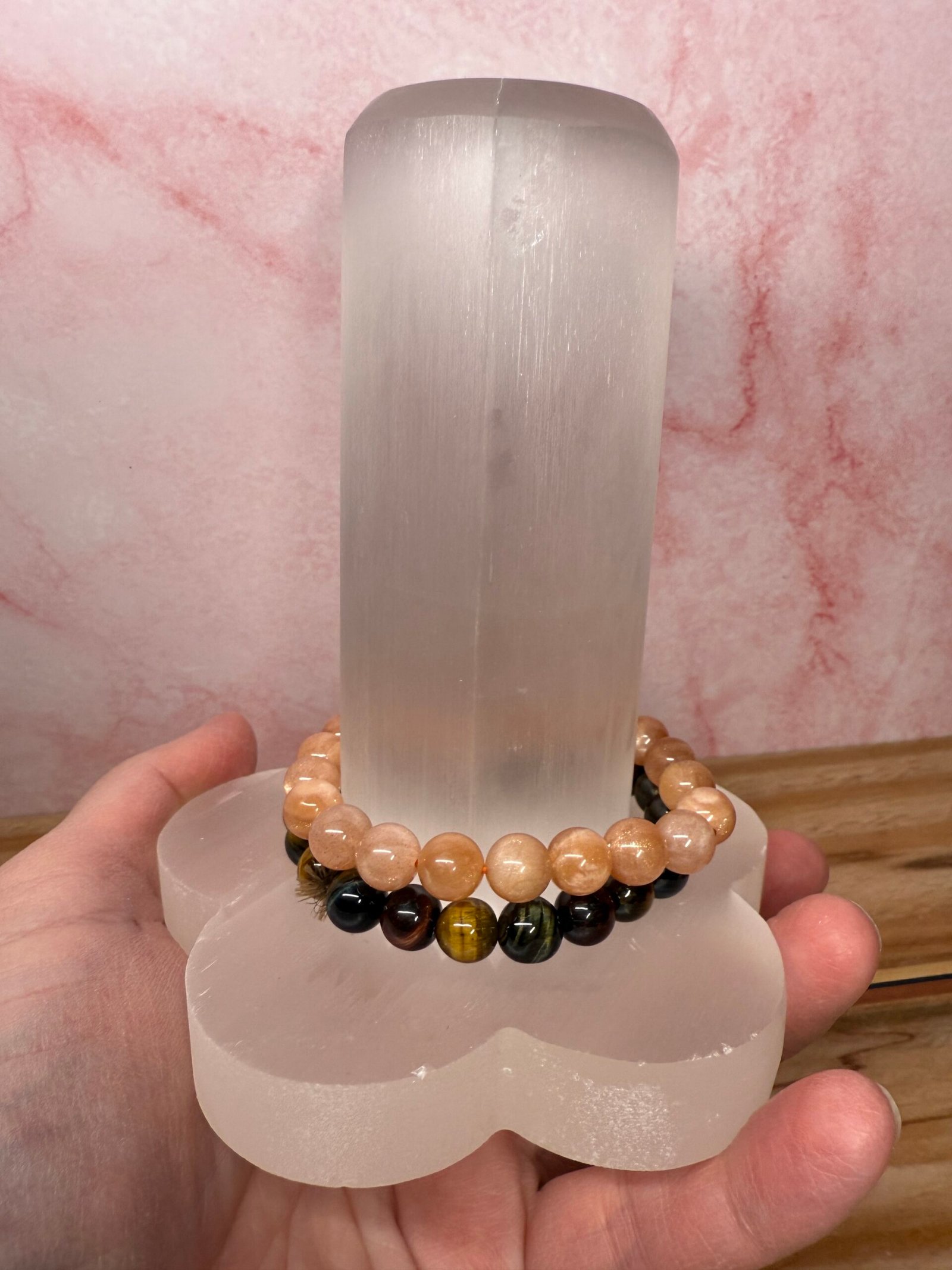 Satin Spar (Selenite) Bracelet Holder