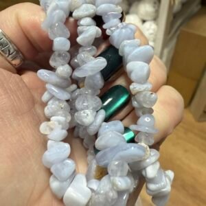 Blue Lace Agate Chip Stone Bracelet