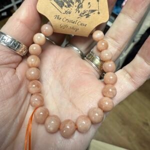 Peach Moonstone Bead Bracelet