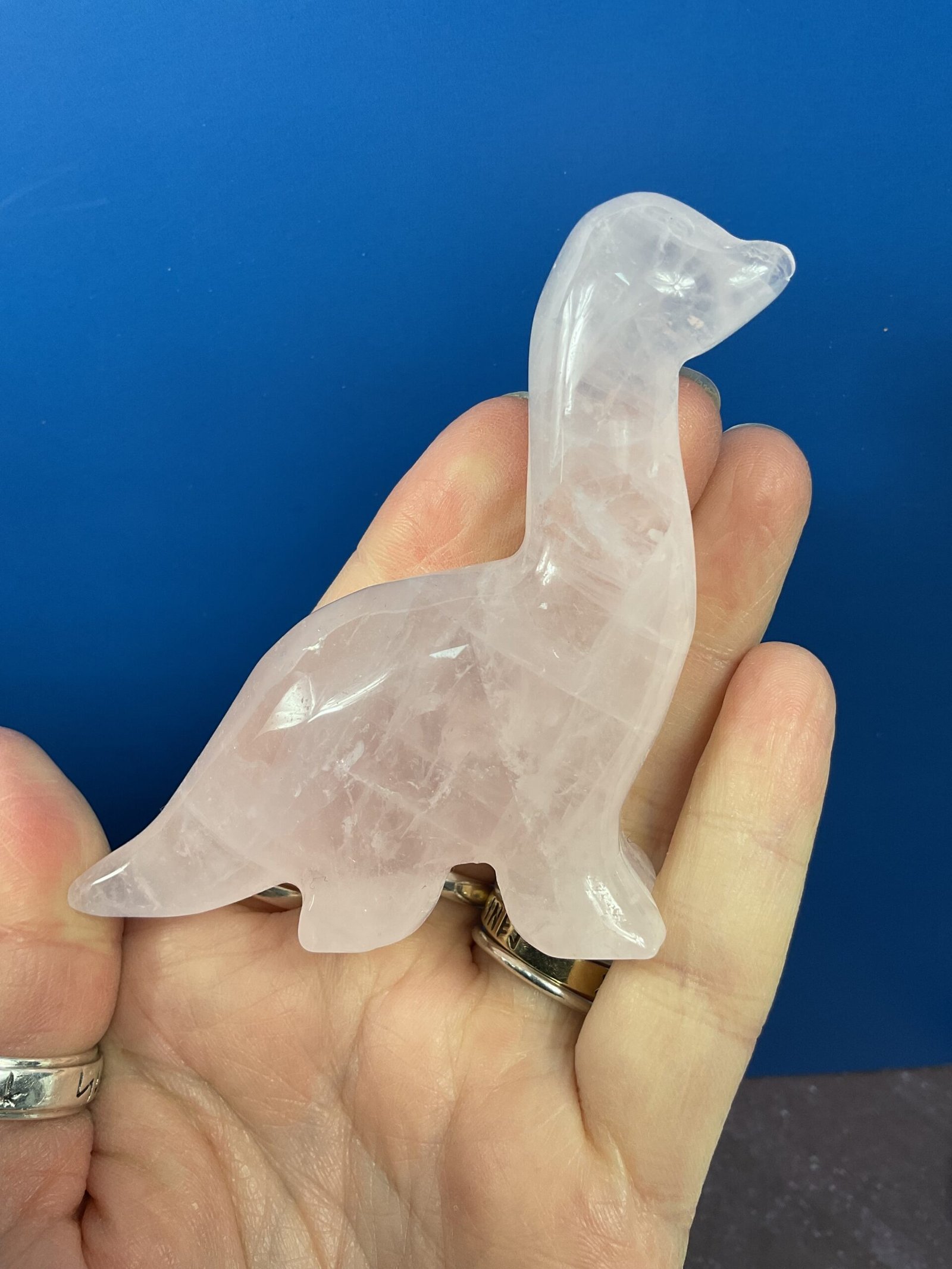 Rose Quartz Dinosaur Carving - Image 2