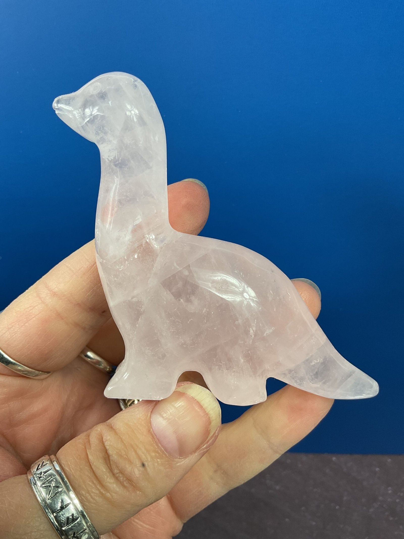 Rose Quartz Dinosaur Carving