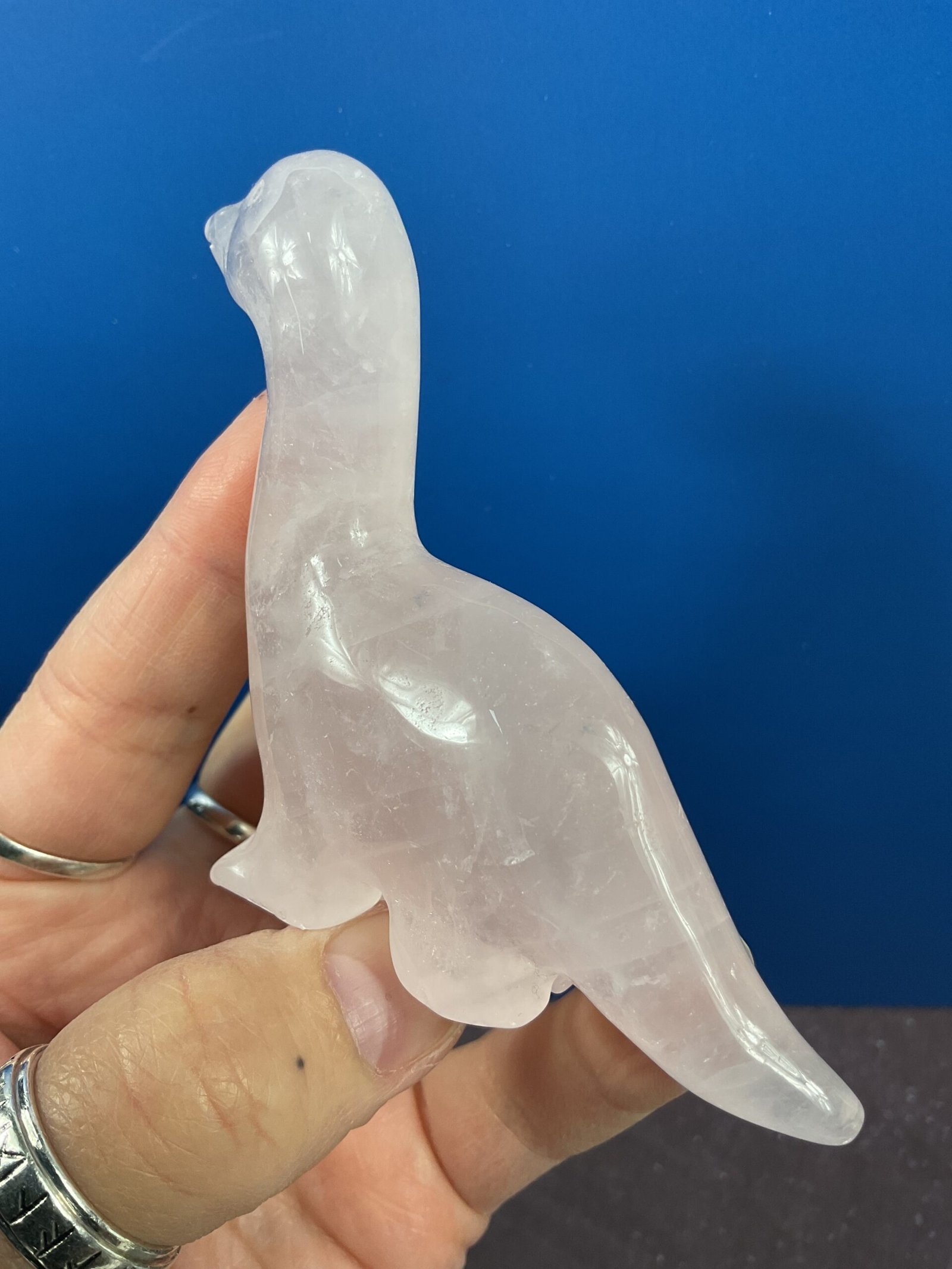 Rose Quartz Dinosaur Carving - Image 6