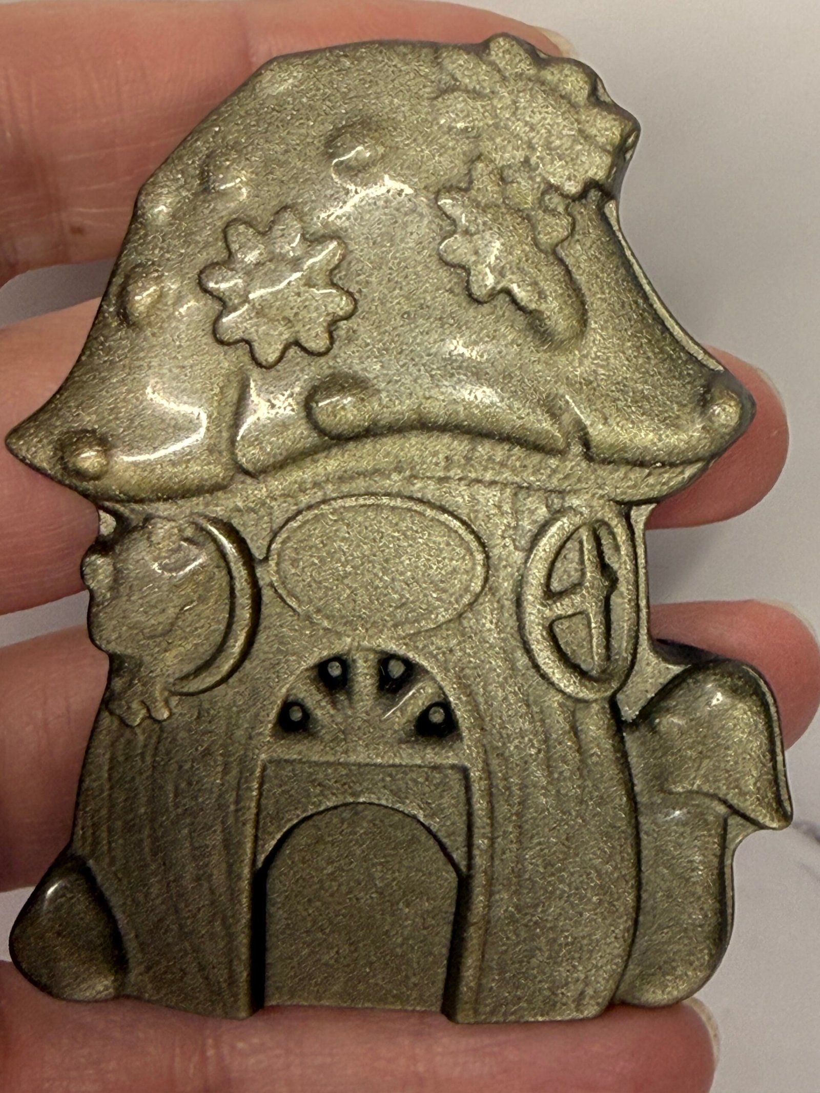 Gold Sheen Obsidian Mushroom Fairy House