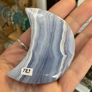 Blue Lace Agate Crescent Moon Carving