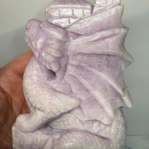 Kunzite Dragon on Castle Carving