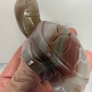 Pink Banded Calcite Turtle Carving