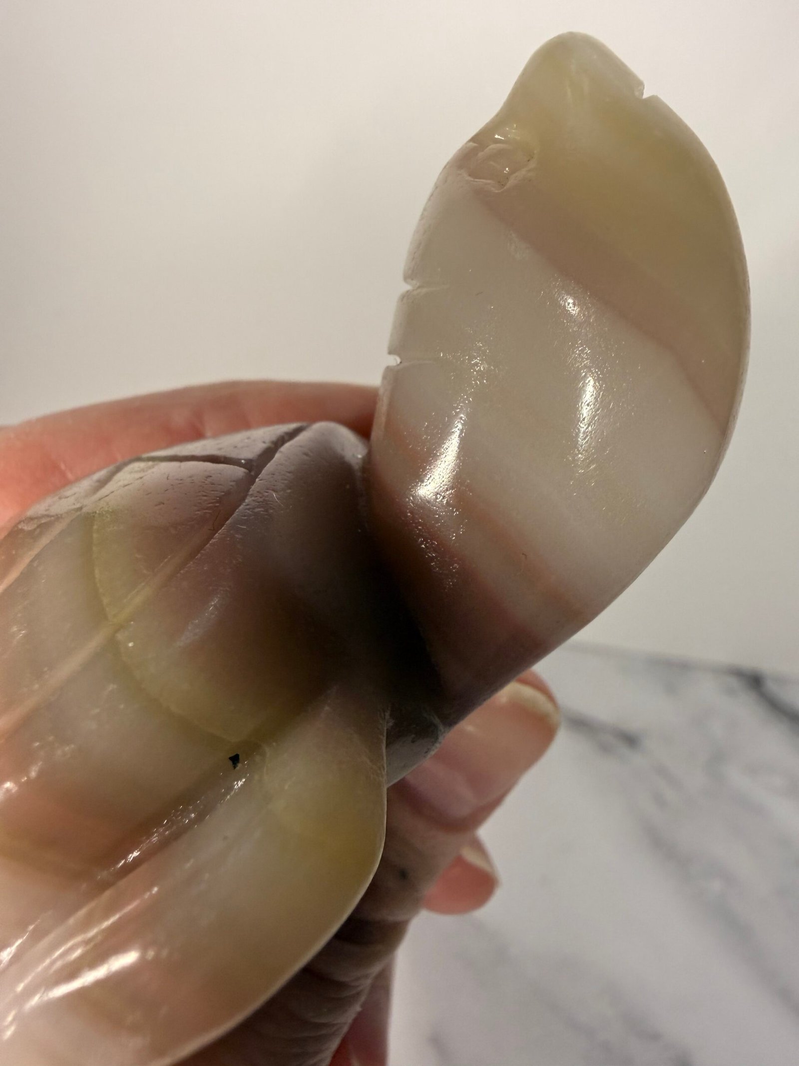 Pink Banded Calcite Turtle Carving - Image 5