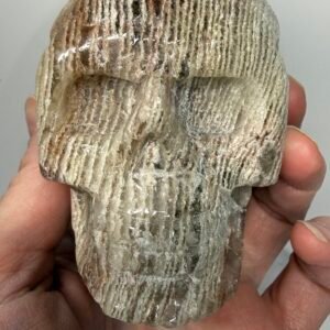 Thousand Layer Garden Quartz Skull Carving