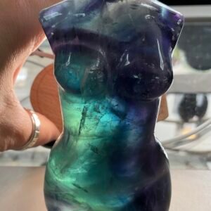 Rainbow Fluorite Goddess Carving