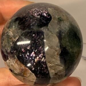 Bloodshot Iolite with Cordierite Sphere