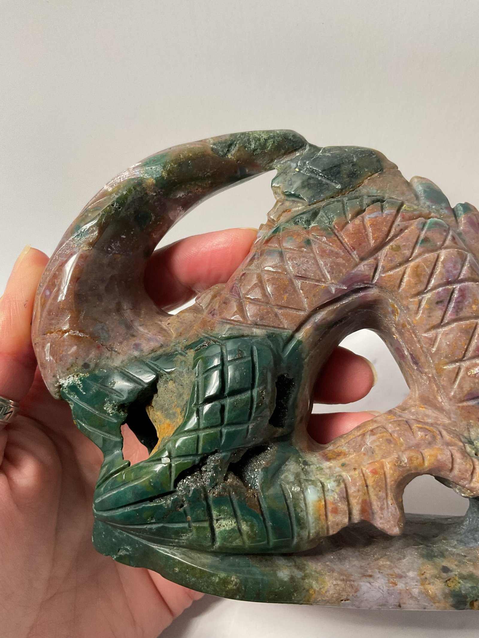 Ocean Jasper Dragon Carving - Image 5