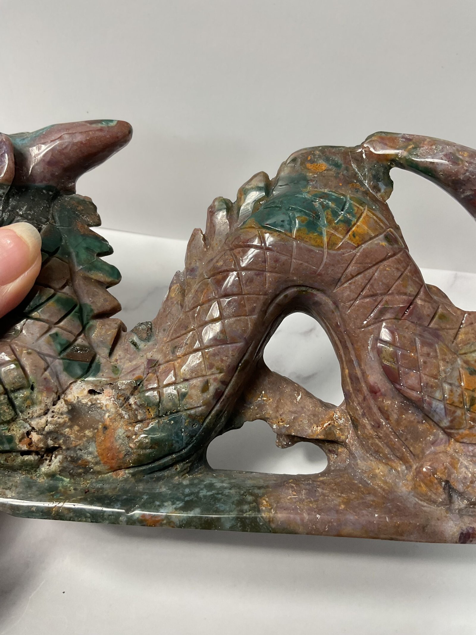 Ocean Jasper Dragon Carving - Image 8