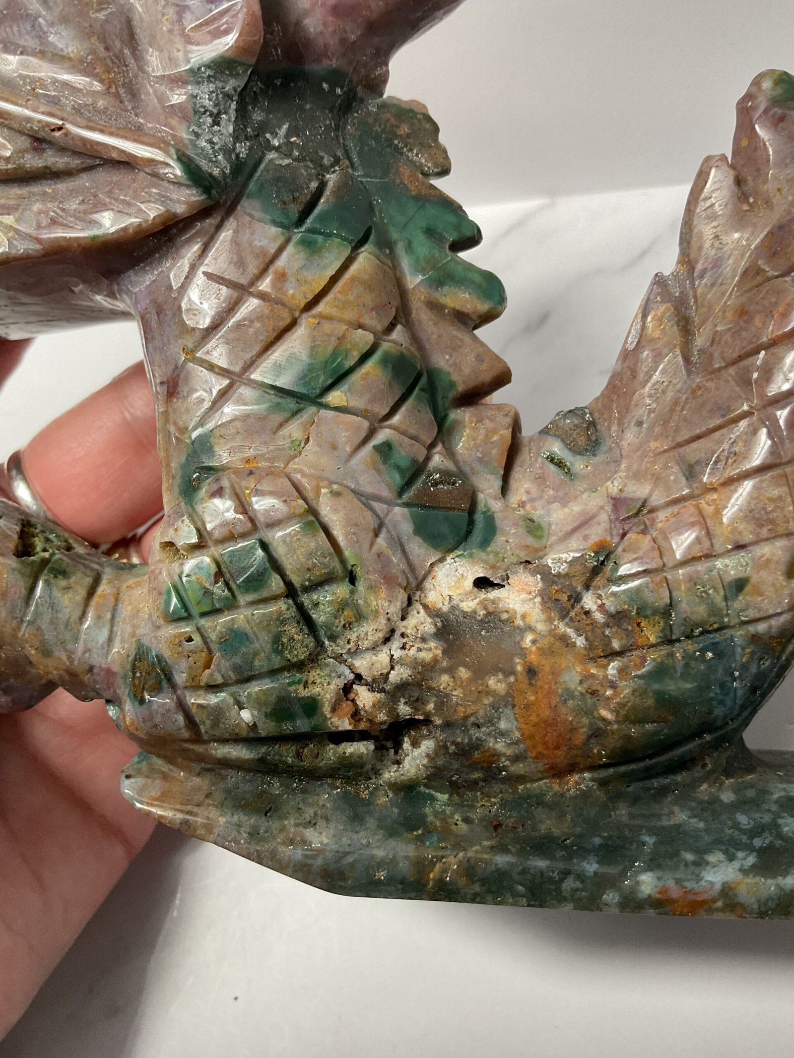 Ocean Jasper Dragon Carving - Image 10