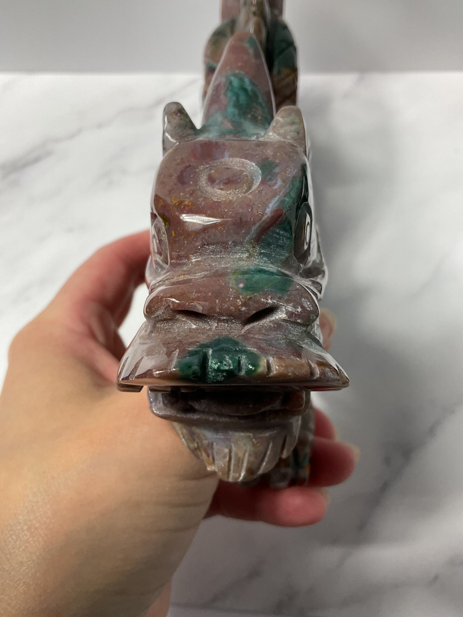 Ocean Jasper Dragon Carving - Image 11