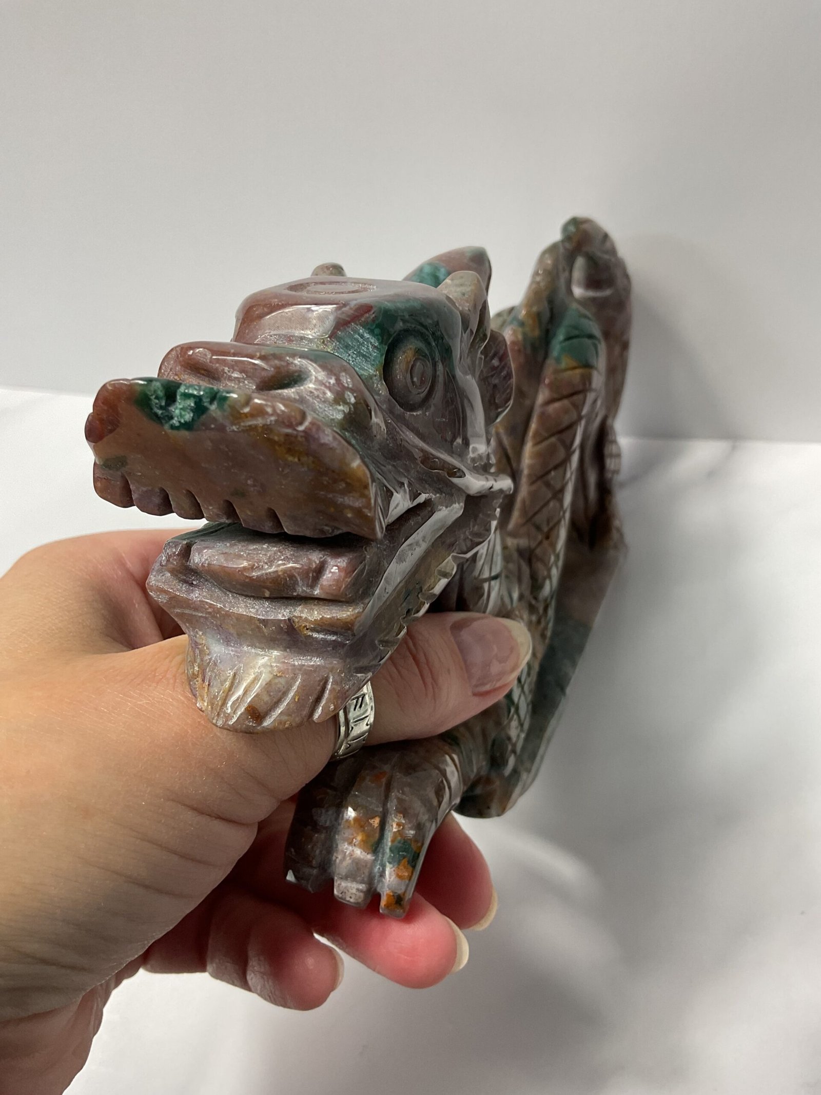 Ocean Jasper Dragon Carving - Image 12