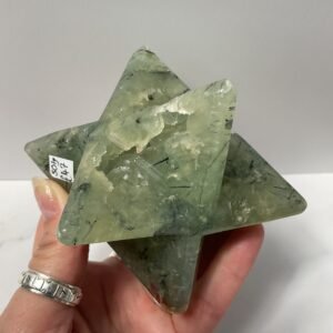 Prehnite Merkaba Carving