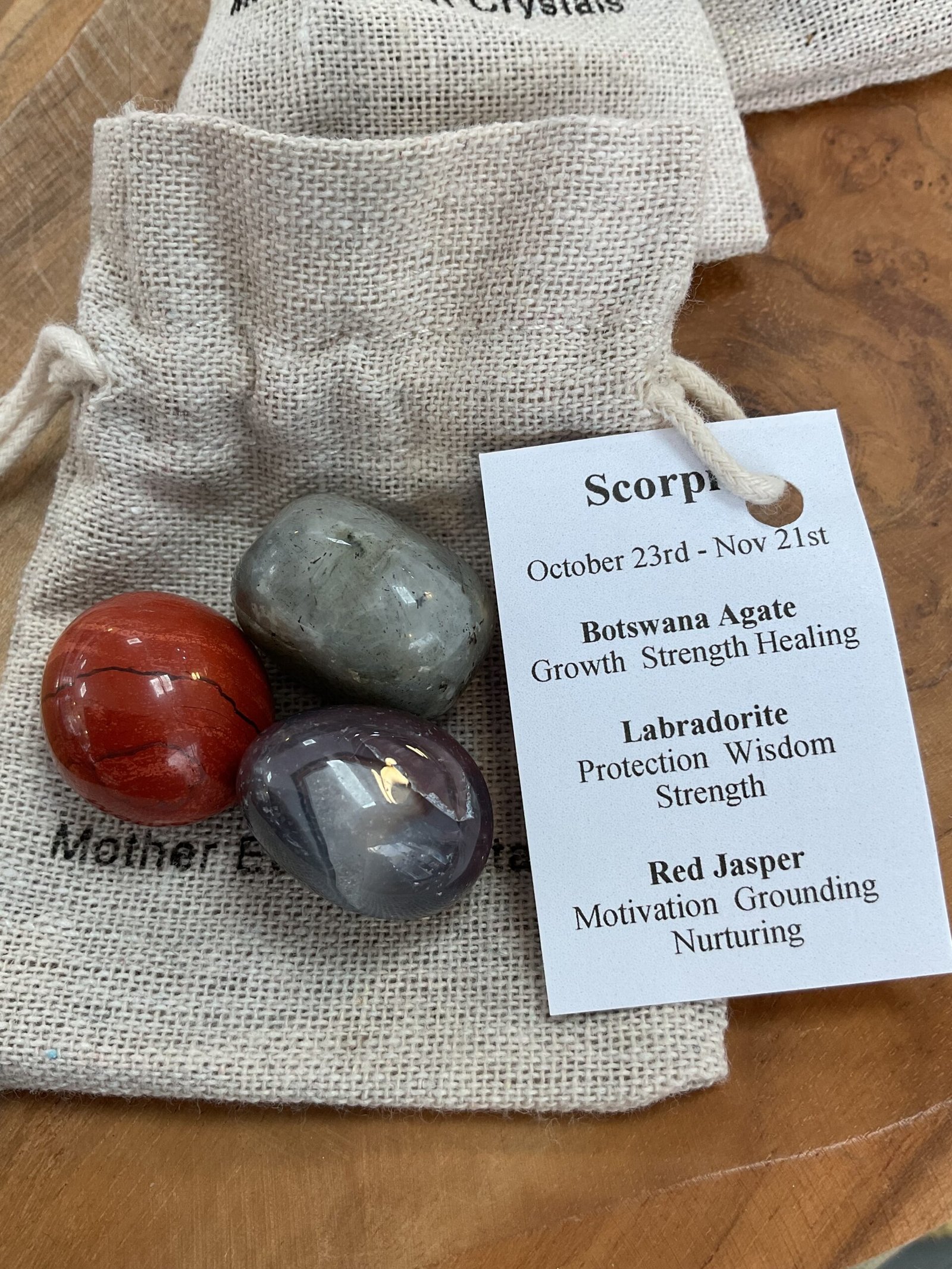 Zodiac Crystals in Drawstring Bag - Image 3