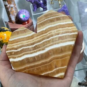 Orange Calcite Heart