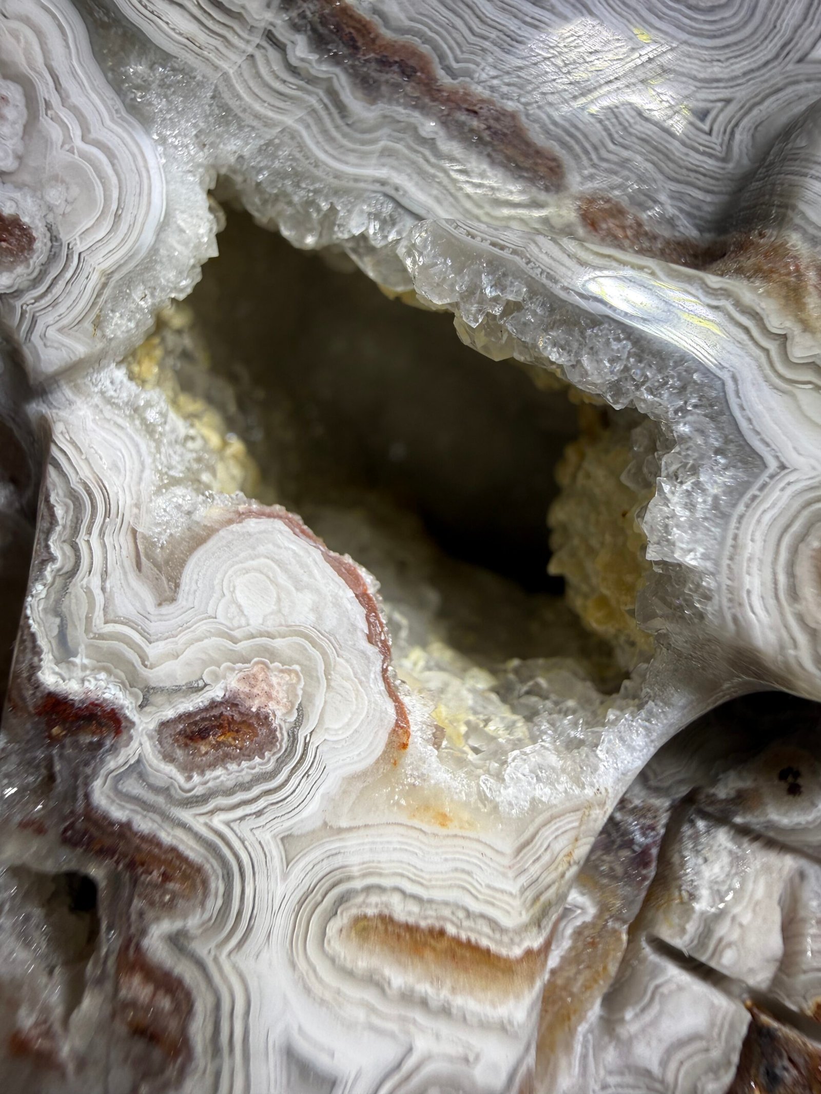 Crazy Lace Agate Skull Carving - Image 9