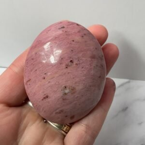 Pink Petrified Wood Palm Stone