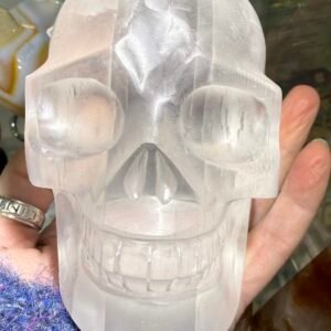 Selenite Skull Carving