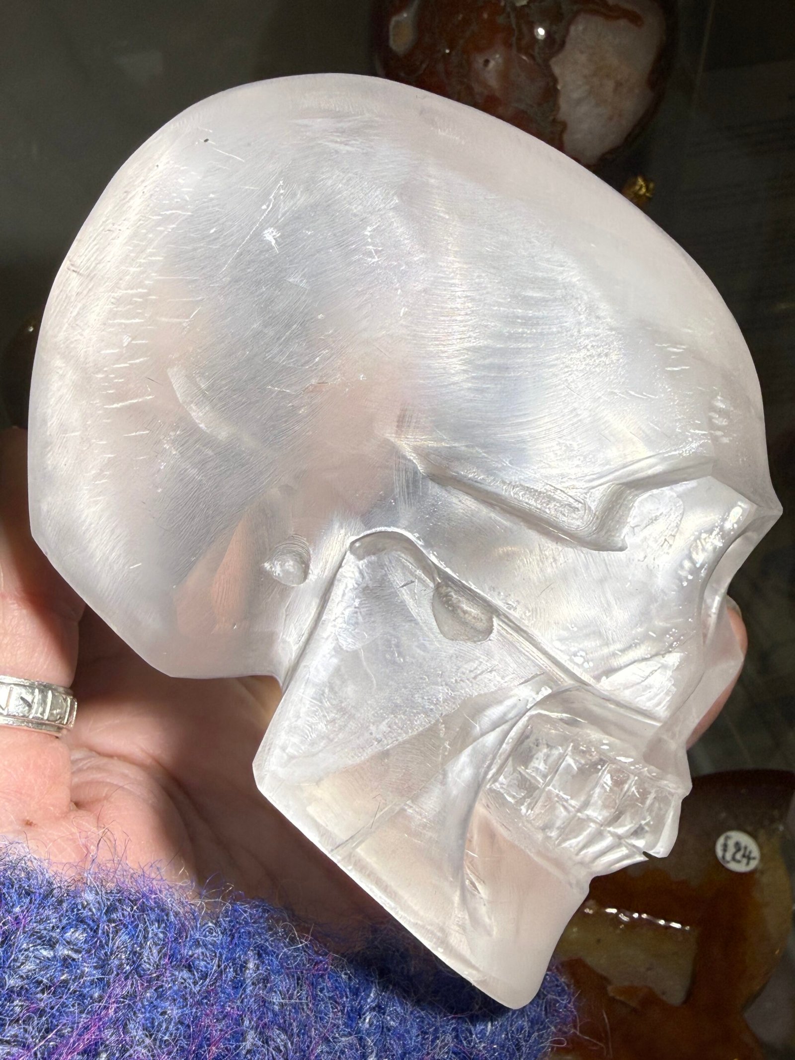 Selenite Skull Carving - Image 4