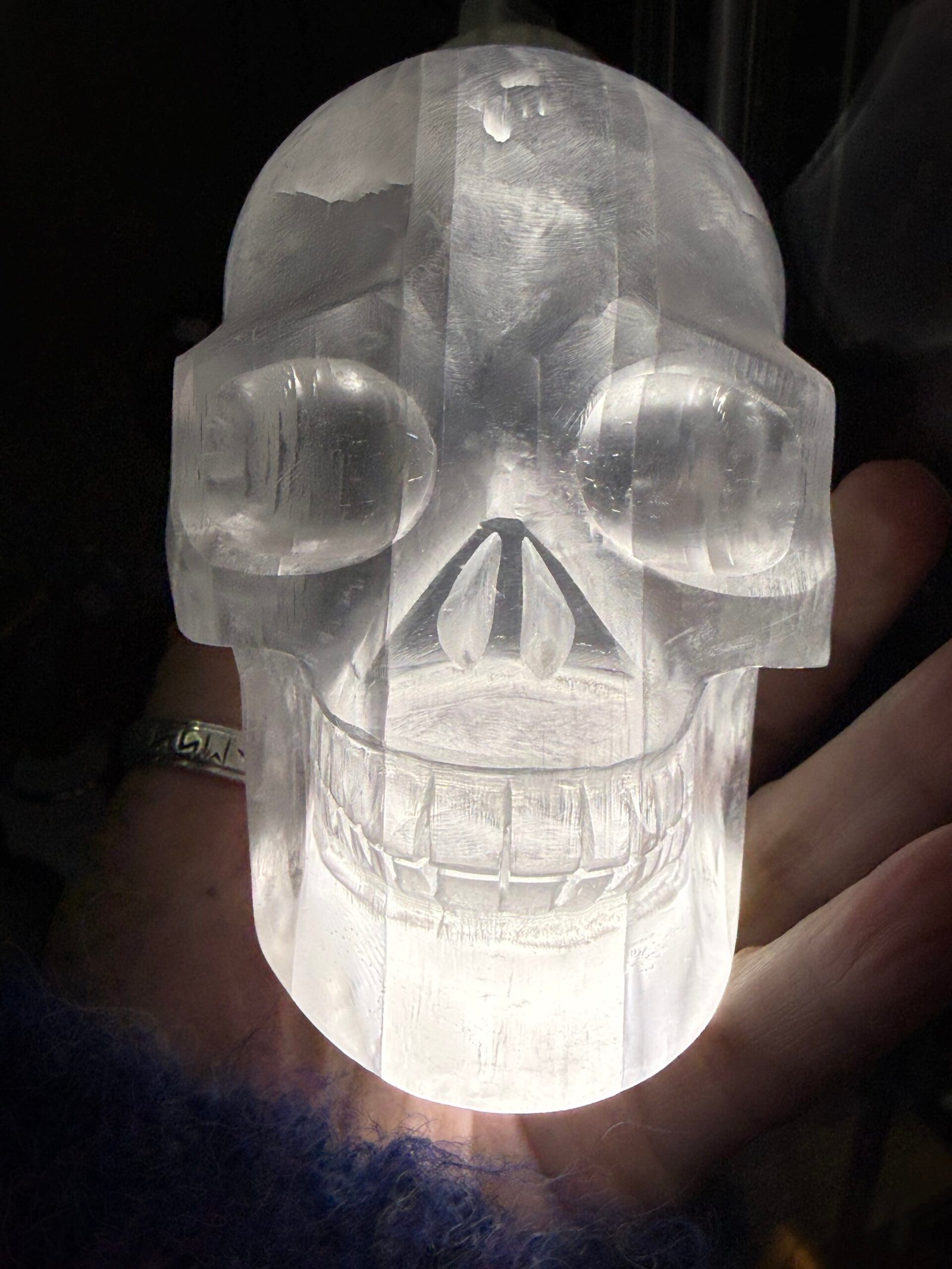 Selenite Skull Carving - Image 8