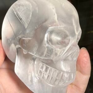 Selenite Skull Carving