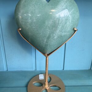 Large Green Aventurine Heart on Custom Stand