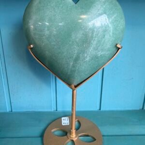 Large Green Aventurine Heart on Custom Stand
